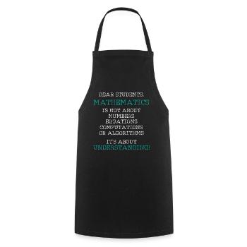 Lettre de professeur de math - Tablier de cuisine - noir - Devant - AI Model Male 185 dark (185cm)