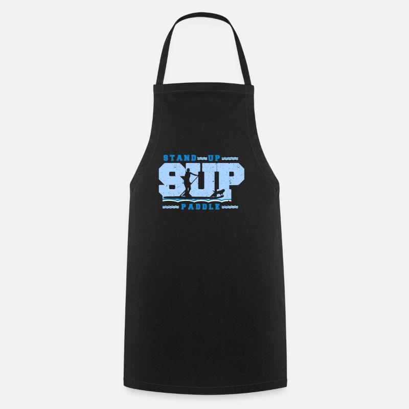 SUP Surfer im Retro Vintage Sytle, Stand Up Paddle - Kochschürze - Schwarz
