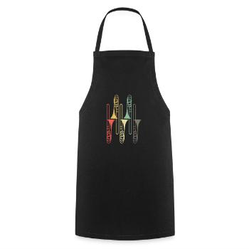 Trombone Wind Instrument Brass Band Music Gift - Cooking Apron - black - Front - AI Model Male 185 dark (185cm)