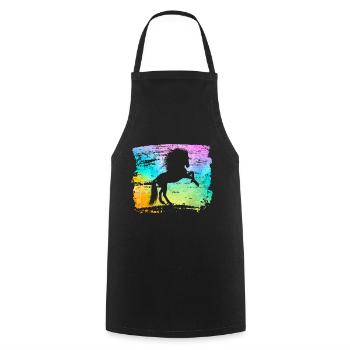 Horse Silhouette Stallion Mare Woman Love Gift - Cooking Apron - black - Front - AI Model Male 185 dark (185cm)