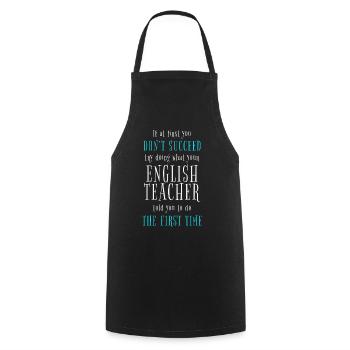 English Teacher English Teacher Teacher Day - Cooking Apron - black - Front - AI Model Male 185 dark (185cm)