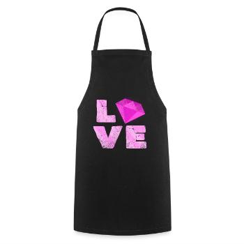 Love | Minerals Typography Gemstones Gift - Cooking Apron - black - Front - AI Model Male 185 dark (185cm)