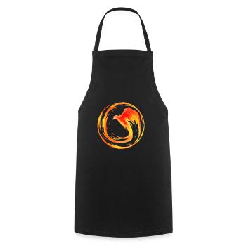 FIRE CIRCLE - Burning phoenix fire circle - Cooking Apron - black - Front - AI Model Male 185 dark (185cm)