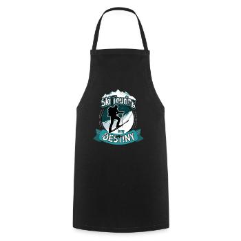 Ski touring is my destiny Touring motto - Cooking Apron - black - Front - AI Model Male 185 dark (185cm)