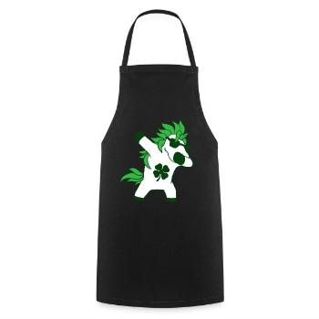 Le jour de la Saint Patrick dabs shamrock licorne - Tablier de cuisine - noir - Devant - AI Model Male 185 dark (185cm)