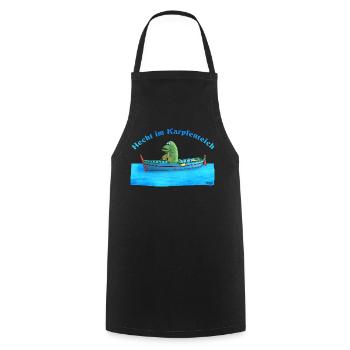 Brochet dans l’étang à carpes - Tablier de cuisine - noir - Devant - AI Model Male 185 dark (185cm)