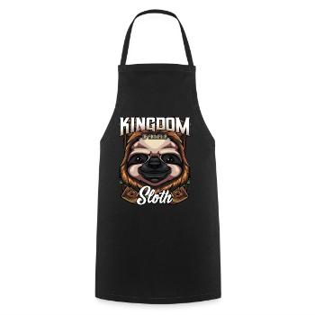 Modern Sloth Face Trendy Wild Animal Gift - Cooking Apron - black - Front - AI Model Male 185 dark (185cm)