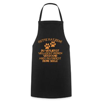 Emotionaler Katzenspruch - Kochschürze - Schwarz - Vorne - AI Model Male 185 dark (185cm)
