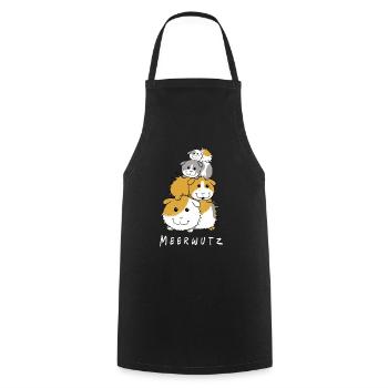 Joyeux cochon d'Inde I Meersau Gift I Fun - Tablier de cuisine - noir - Devant - AI Model Male 185 dark (185cm)