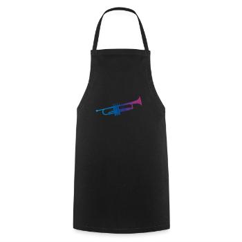 Instrument de musique trompette - Tablier de cuisine - noir - Devant - AI Model Male 185 dark (185cm)