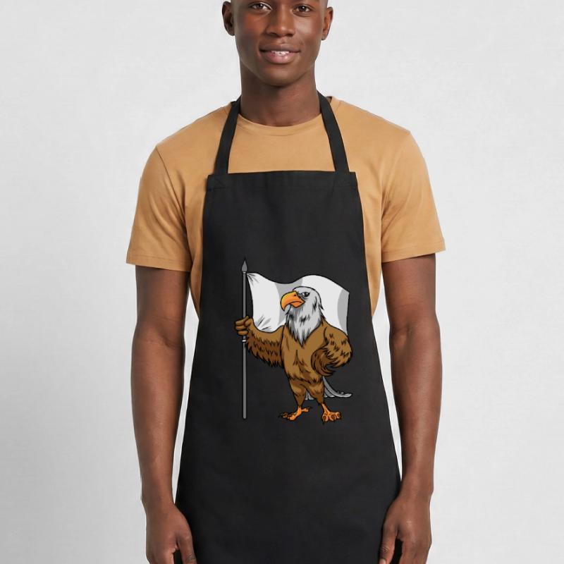 Proud Eagle with Peace Flag Bald Eagle Cooking Apron