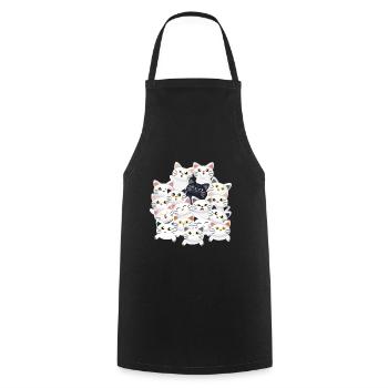 Cats in the pile - Cooking Apron - black - Front - AI Model Male 185 dark (185cm)
