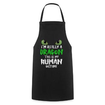 Dragon - Cooking Apron - black - Front - AI Model Male 185 dark (185cm)