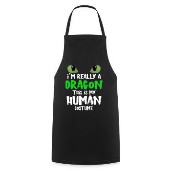 Dragon Dragon Costume Halloween Gift - Cooking Apron - black - Front - AI Model Male 185 dark (185cm)