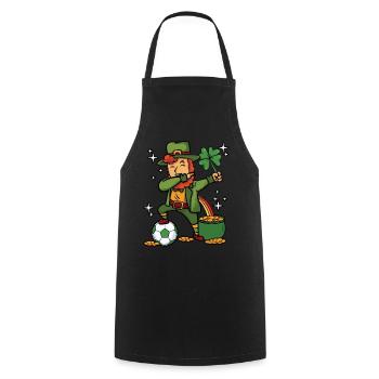 Dabbing Fußball Leprechaun - Kochschürze - Schwarz - Vorne - AI Model Male 185 dark (185cm)