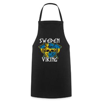 Schweden Sverige Wikinger Flagge Skandinavie - Kochschürze - Schwarz - Vorne - AI Model Male 185 dark (185cm)