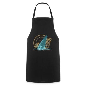 Windsurfing - Cooking Apron - black - Front - AI Model Male 185 dark (185cm)