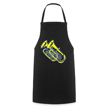tuba - Kochschürze - Schwarz - Vorne - AI Model Male 185 dark (185cm)