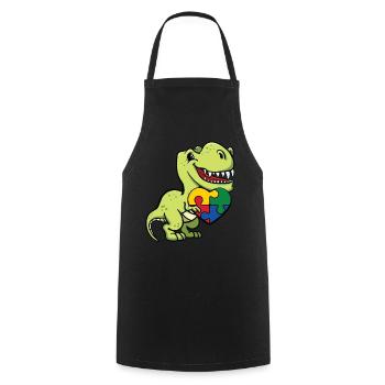 Dinosaures de l'autisme - Tablier de cuisine - noir - Devant - AI Model Male 185 dark (185cm)
