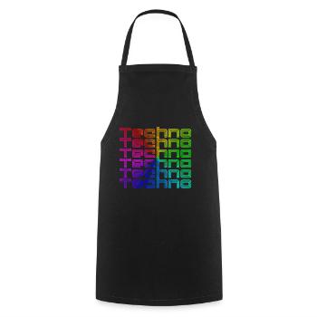 Techno Musik Bass Regenbogen Neon Geschenk - Kochschürze - Schwarz - Vorne - AI Model Male 185 dark (185cm)