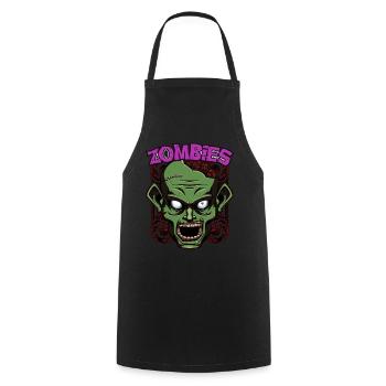 Idée cadeau zombies zombies morts-vivants d'horreur - Tablier de cuisine - noir - Devant - AI Model Male 185 dark (185cm)