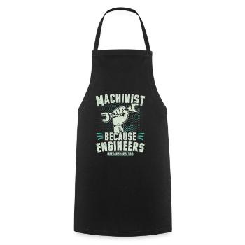 Machinist hero - Cooking Apron - black - Front - AI Model Male 185 dark (185cm)