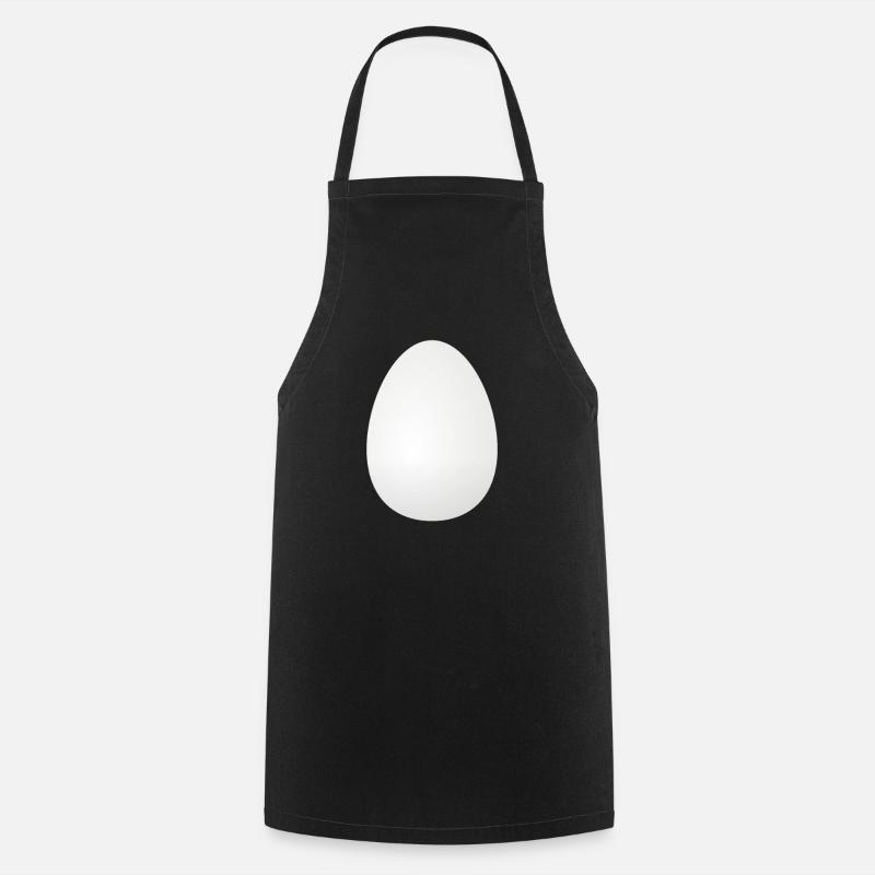 big white egg - Eggs Egg Organic Scrambled Eggs - Cooking Apron - black