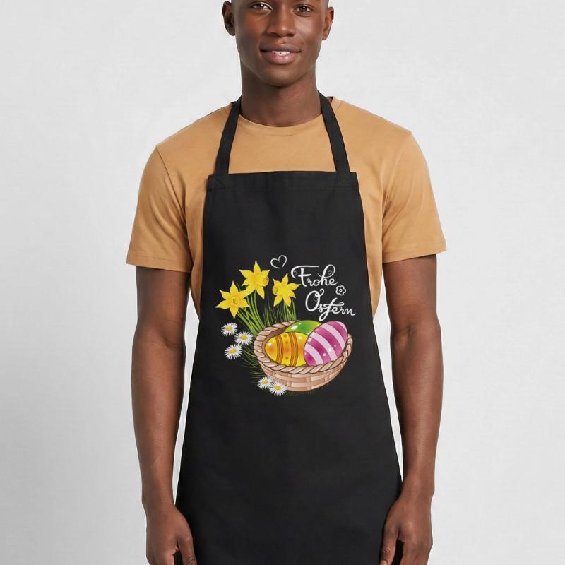 Happy Easter Easter basket Easter eggs Easter flowers eggs Cooking Apron