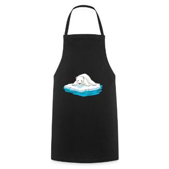 Little Polar Bear Baby Kids Wildlife Bear Zoo - Cooking Apron - black - Front - AI Model Male 185 dark (185cm)