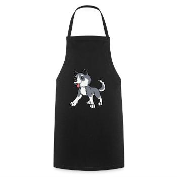 Husky Hund Hunderasse Hunde - Kochschürze - Schwarz - Vorne - AI Model Male 185 dark (185cm)