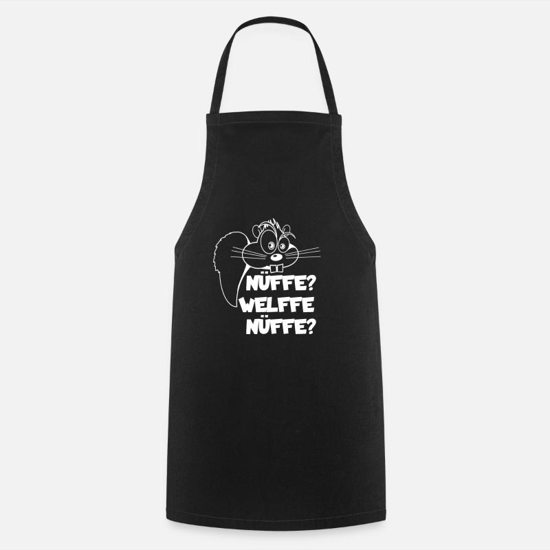 Nüffe Welffe Nüffe Écureuil Cadeau - Tablier de cuisine - noir