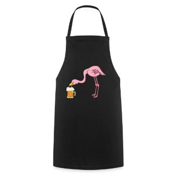 Flamingo Beer - Cooking Apron - black - Front - AI Model Male 185 dark (185cm)