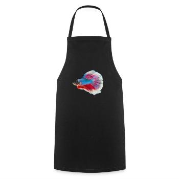 Bunter Betta Siamesischer Kampffisch Geschenk - Kochschürze - Schwarz - Vorne - AI Model Male 185 dark (185cm)