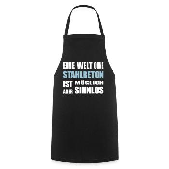 Concrete, reinforced concrete, for construction workers, cement, construction - Cooking Apron - black - Front - AI Model Male 185 dark (185cm)