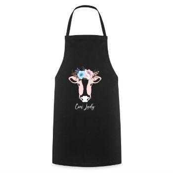 Dame Cattle - Tablier de cuisine - noir - Devant - AI Model Male 185 dark (185cm)