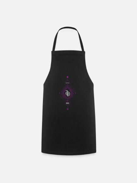lineart Reiki cure cadeau cool - Tablier de cuisine - noir