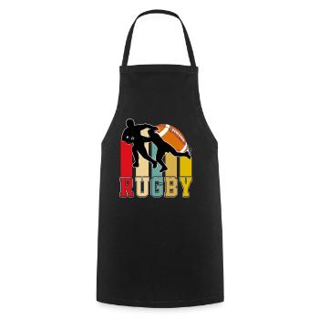 Rugby T-shirt - Cooking Apron - black - Front - AI Model Male 185 dark (185cm)