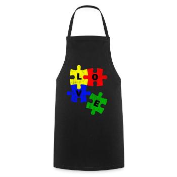 Dear Puzzle - Cooking Apron - black - Front - AI Model Male 185 dark (185cm)