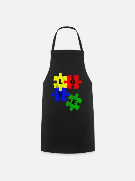 Liebes Puzzle - Kochschürze - Schwarz