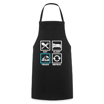 Trucker - Cooking Apron - black - Front - AI Model Male 185 dark (185cm)