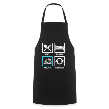 Mangez Sommeil Camion Répétez Trucker Truck Driver Gift - Tablier de cuisine - noir - Devant - AI Model Male 185 dark (185cm)