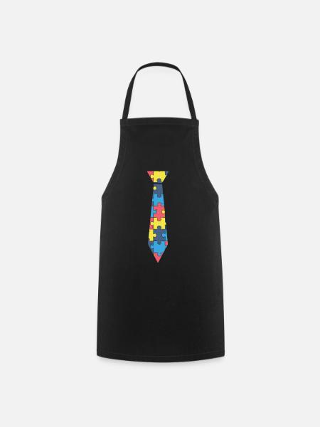 Une cravate puzzle. - Tablier de cuisine - noir