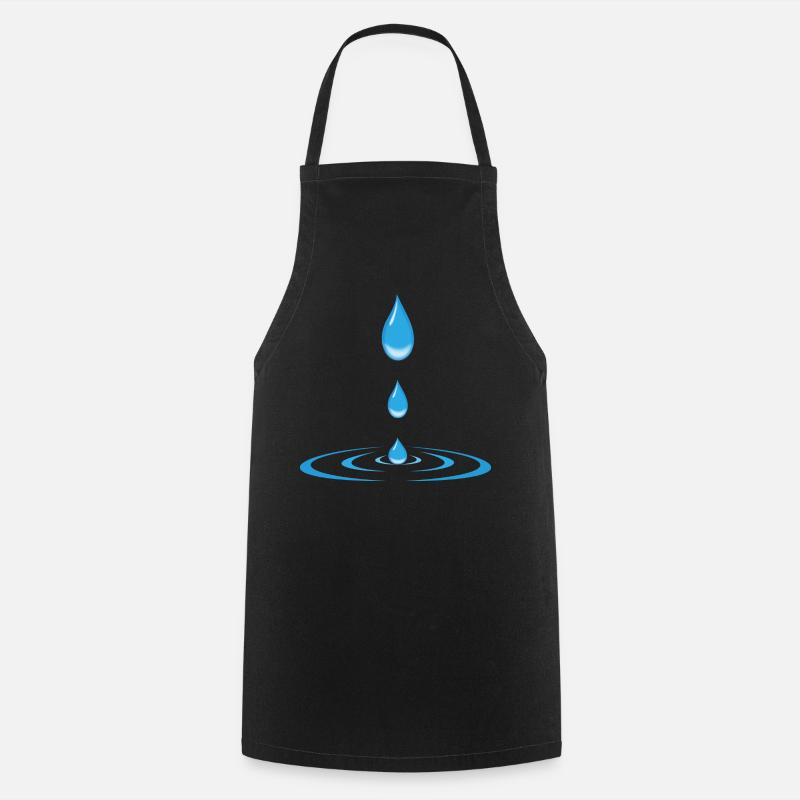 gouttes et ondes - Tablier de cuisine - noir
