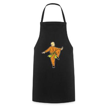 Moine Qigong - Tablier de cuisine - noir - Devant - AI Model Male 185 dark (185cm)
