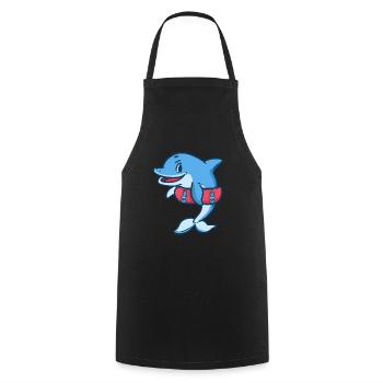 Dolphin - Cooking Apron - black - Front - AI Model Male 185 dark (185cm)
