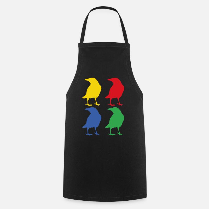 Crow animal raven - Cooking Apron - black