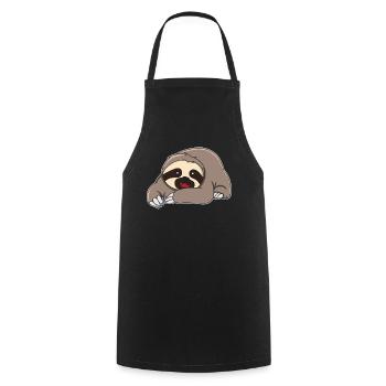 Sloth Relax Lazy Sweet Animal Love Gift - Cooking Apron - black - Front - AI Model Male 185 dark (185cm)