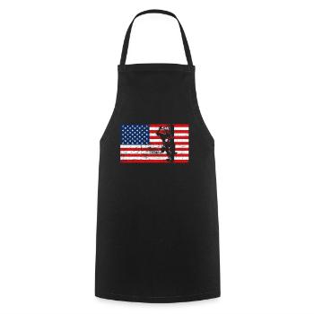 Lineman Elektriker Amerika Flagge Usa Geschenk - Kochschürze - Schwarz - Vorne - AI Model Male 185 dark (185cm)