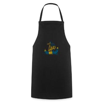 Sweden Viking Ship - Sweden Viking Ship - Cooking Apron - black - Front - AI Model Male 185 dark (185cm)