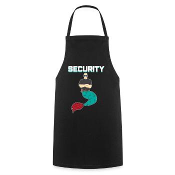 Meerjungfrau Seejungfrau Security Sec Geschenk - Kochschürze - Schwarz - Vorne - AI Model Male 185 dark (185cm)